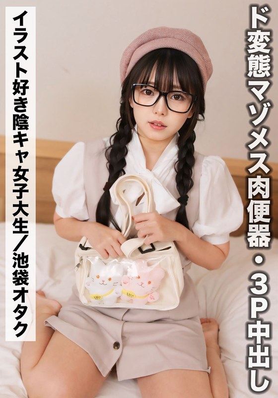 りおりお（21歳/Bカップ）【イラストを描くのが趣味な陰キャ地味オタク女子大生】ド変態マゾメス肉便器・3P【SNSで〇〇女子と繋がってみた！】 - 坂の上のシロウト - h_1767saka00012 - 素人AV女優判定AI