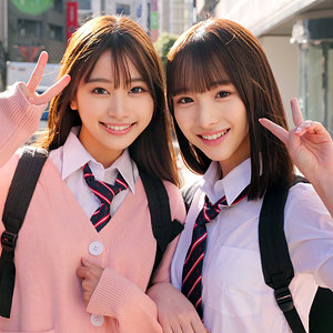 ももちゃん＆みなみちゃん - 無垢 - skho176 - 素人AV女優判定AI